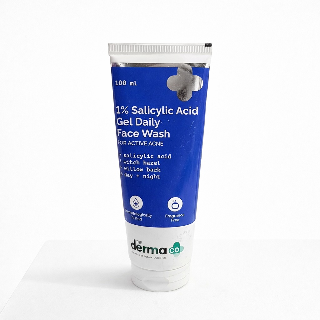 The Derma Co 1% Salicylic Acid Gel Daily Face Wash With Salicylic Acid, Witch Hazel, Willow Black & Day+Night for Active Acne